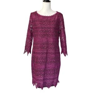 Trina Turk Geddes Special Occasion Cocktail Sheath Dress Women’s Sz 14 Purple